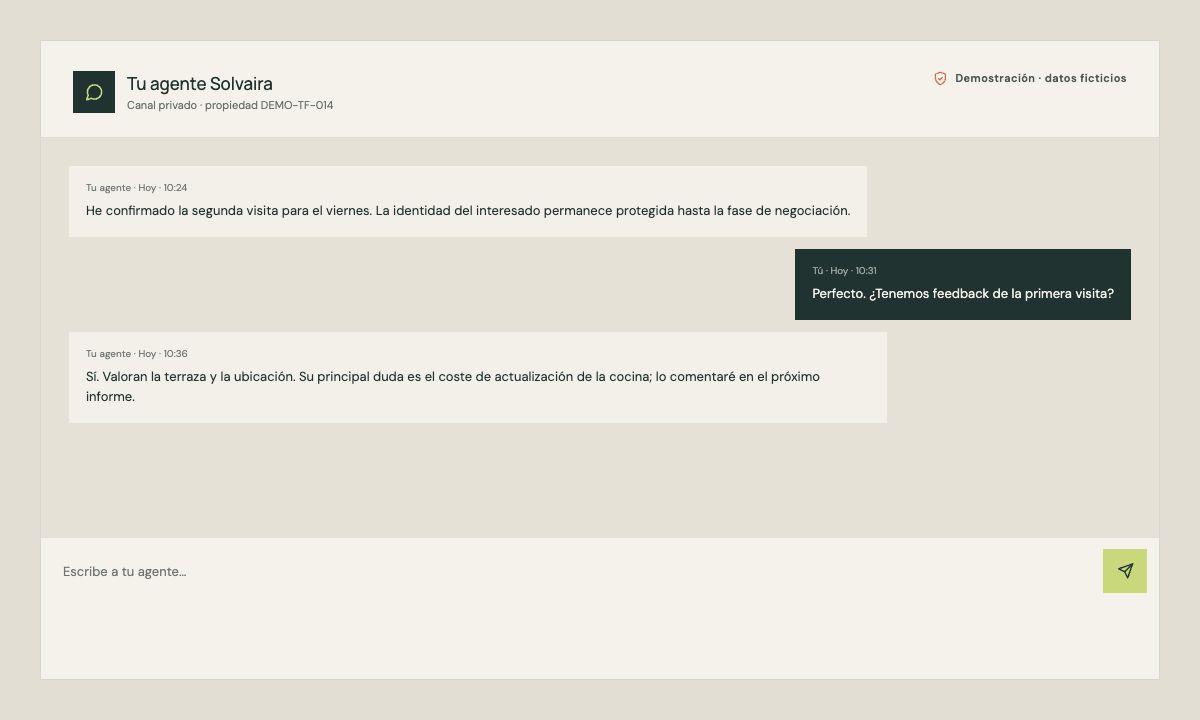 Solvaira private owner-agent chat demo